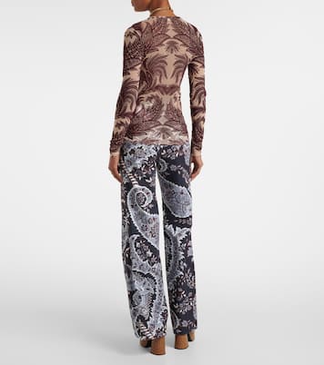 Top aus Tüll und Samt | Etro