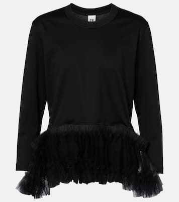 Top in jersey di cotone con tulle | Noir Kei Ninomiya