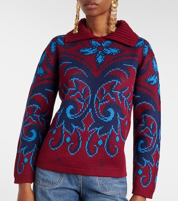 Paisley wool jacquard polo sweater | Etro