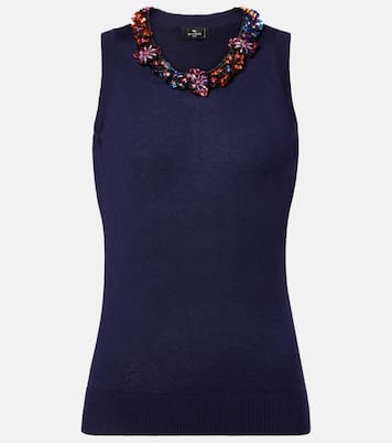 Embellished silk and cashmere top | Etro