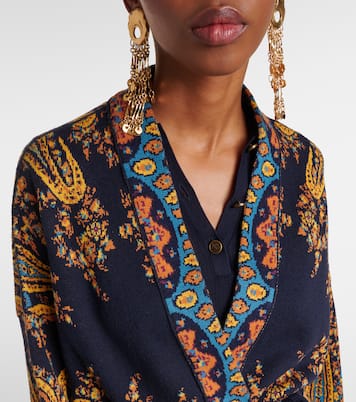 Jacquard cotton-blend wrap cardigan | Etro