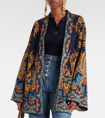 Jacquard cotton-blend wrap cardigan | Etro