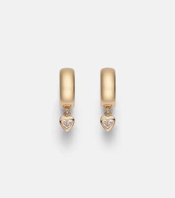 14kt gold hoop earrings with diamonds | Roxanne First