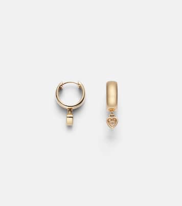 14kt gold hoop earrings with diamonds | Roxanne First