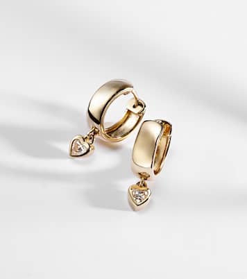 14kt gold hoop earrings with diamonds | Roxanne First
