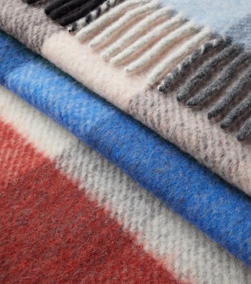 Manta en mezcla de alpaca y lana a cuadros | Loewe