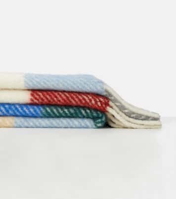 Manta en mezcla de alpaca y lana a cuadros | Loewe