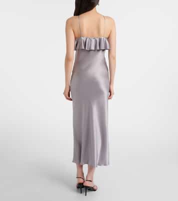 Floral-appliqué silk charmeuse slip dress | Rodarte