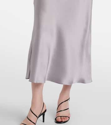 Floral-appliqué silk charmeuse slip dress | Rodarte