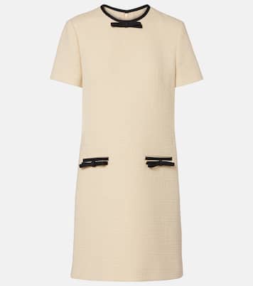 Bow-detail wool-blend tweed minidress | Valentino