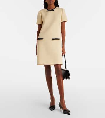 Bow-detail wool-blend tweed minidress | Valentino