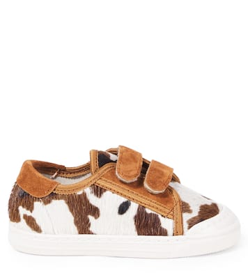 Zapatillas de pelo de becerro y ante estampadas | PèPè
