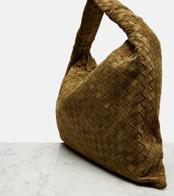 Hop Intrecciato Large suede tote bag | Bottega Veneta