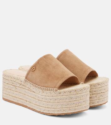 Espadrille-Pantoletten aus Veloursleder  | Gianvito Rossi