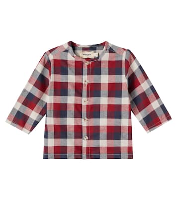 Baby Shelby checked cotton shirt | Wheat
