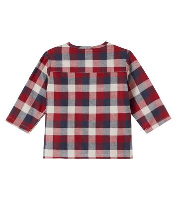 Baby Shelby checked cotton shirt | Wheat
