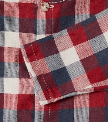 Baby Shelby checked cotton shirt | Wheat