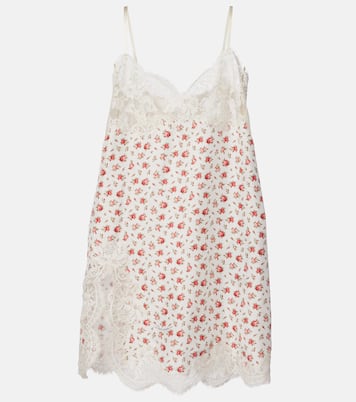 Slipdress aus Seide und Baumwolle mit Spitze | Dolce&Gabbana