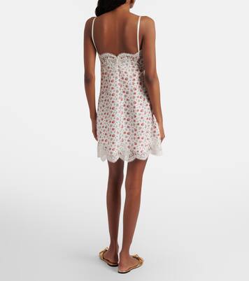 Slipdress aus Seide und Baumwolle mit Spitze | Dolce&Gabbana