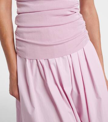 Asymmetric draped midi dress | Self-Portrait