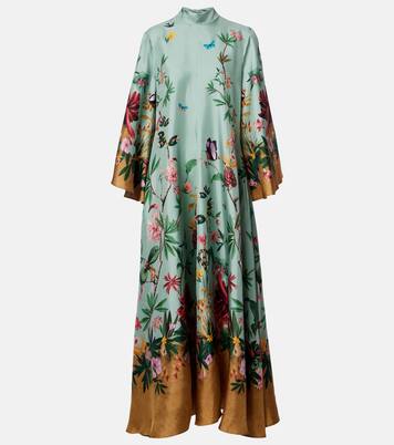 Magnifico floral silk twill maxi dress | La DoubleJ