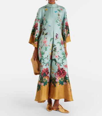 Magnifico floral silk twill maxi dress | La DoubleJ