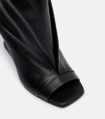 Cantilever leather peep-toe boots | Rick Owens