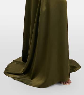 فستان سهرة من الساتان مع أبليكيه | Blumarine