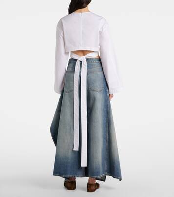 Ruffled wide-leg jeans | Alaïa