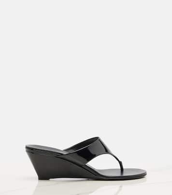 Patent leather thong sandals | Prada
