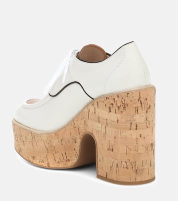 Leather and cork platforms | Miu Miu