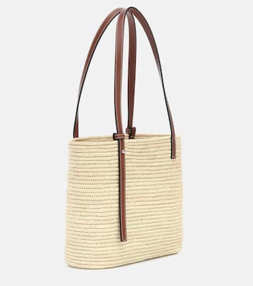 Paula's Ibiza - Shopper Anagram Small in rafia e pelle | Loewe