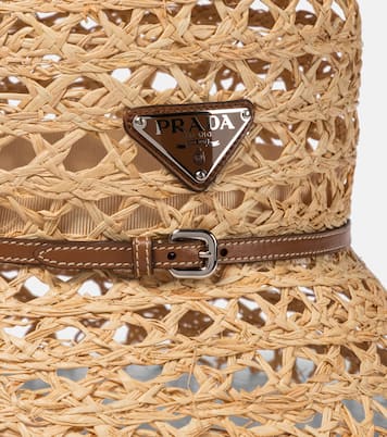 라피아 이펙트 버킷 햇 | Prada