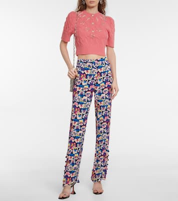 Floral high-rise flared pants | Rabanne