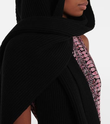Sciarpa in lana e cashmere con cappuccio | Alaïa