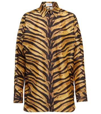 Tiger-print silk shirt | Ferragamo