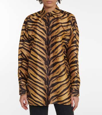 Tiger-print silk shirt | Ferragamo