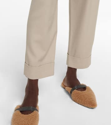 Pantalon droit en laine mélangée | Brunello Cucinelli