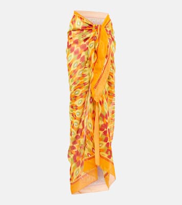 Printed cotton and silk beach cover-up | Valentino