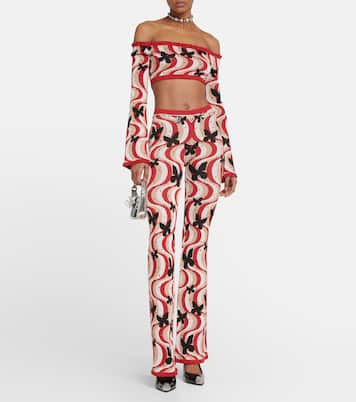 Printed bandeau cropped top | Alessandra Rich