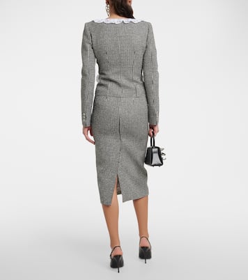 Veste en tweed à carreaux et dentelle | Alessandra Rich