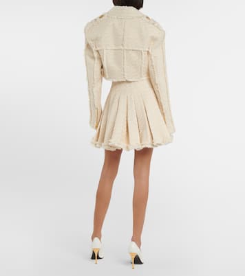 Giacca cropped in tweed di misto cotone | Balmain