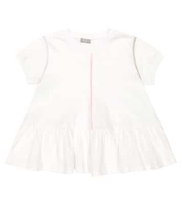 Top in jersey di cotone con peplum | Il Gufo