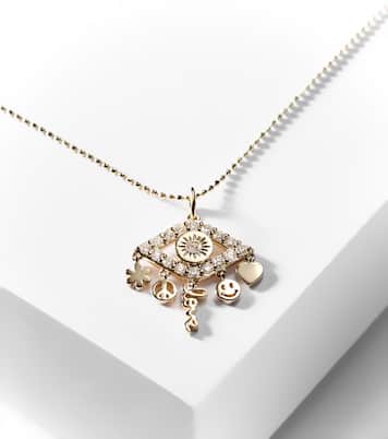 Collier Evil Eye en or 14 ct et diamants | Sydney Evan