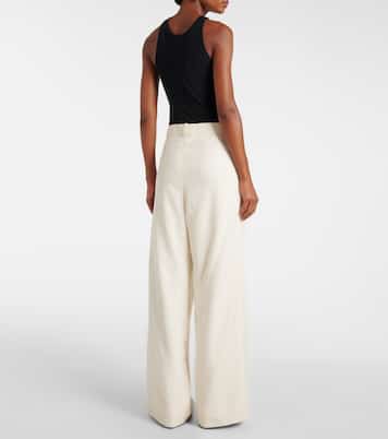 Weite Low-Rise-Hose aus Wolle | Wardrobe.NYC