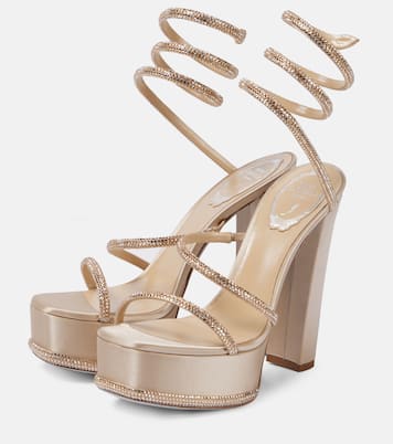 Embellished satin platform sandals | Rene Caovilla