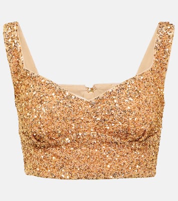 Cropped-Top mit Pailletten | Self-Portrait