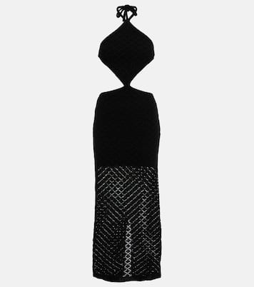 Diamond halterneck cutout maxi dress  | Bananhot