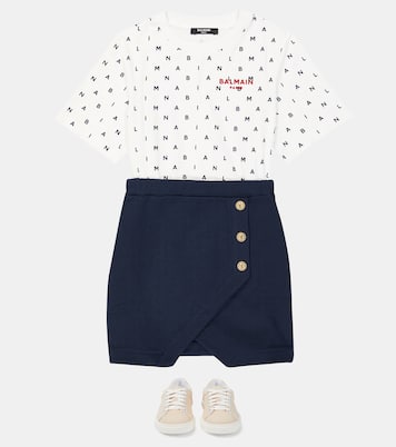 Bedrucktes Kleid aus Baumwoll-Jersey | Balmain Kids