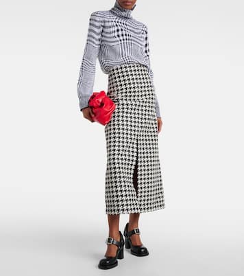 Gonna lunga in twill pied-de-poule | Burberry